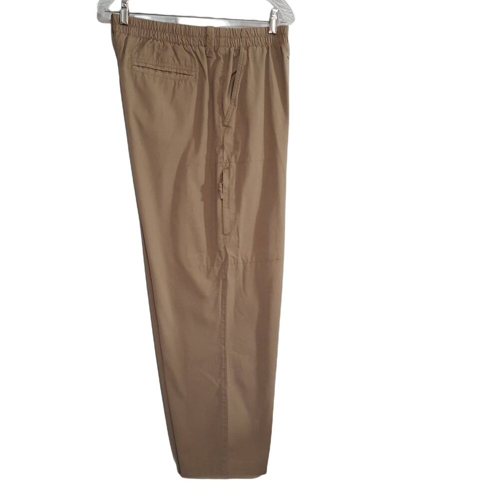 American Republic Mens Khaki Pants Elastic Waist Zippered Side Pocket‎ 36 X 27